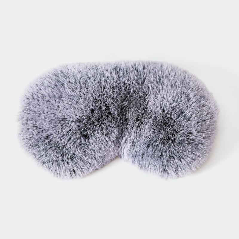ZonLi TempControlled Faux Fur Weighted Eye Pillow SkinFriendly Inner Hot or Cold Pack for Stress Relief Sleep Travel and MeditationFoggy Blue