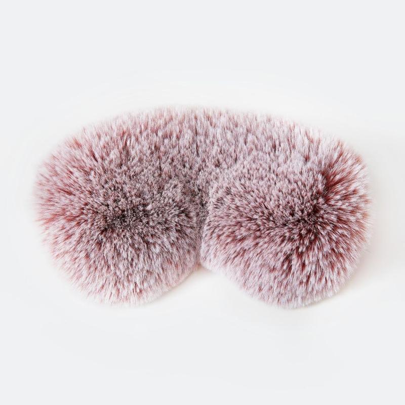 ZonLi TempControlled Faux Fur Weighted Eye Pillow SkinFriendly Inner Hot or Cold Pack for Stress Relief Sleep Travel and MeditationPink