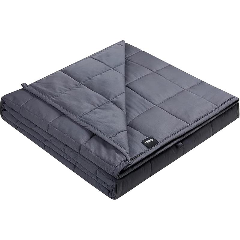 ZonLi Weighted Blanket 60x80 20lbs Queen Size Dark Grey for Adults High Breathability Heavy Blanket Soft Material with Premium Glass BeadsGrey