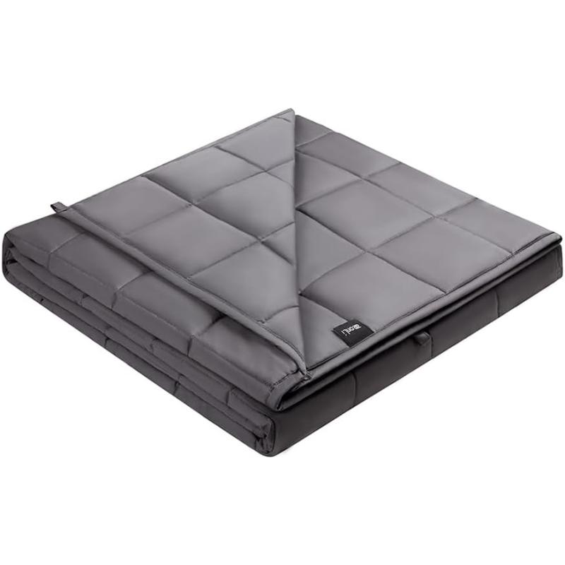 ZonLi Weighted Blanket 60x80 20lbs Queen Size Dark Grey for Adults High Breathability Heavy Blanket Soft Material with Premium Glass BeadsGreyCooling