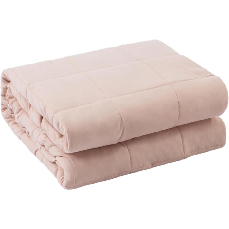 ZonLi Weighted Blanket 60x80 20lbs Queen Size Dark Grey for Adults High Breathability Heavy Blanket Soft Material with Premium Glass BeadsLight Pink