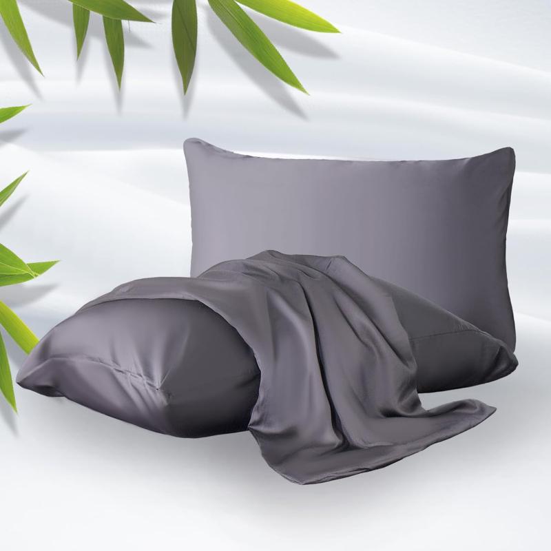 ZonLi ZMagic Cooling Pillow Cases King Size Set of 2 Viscose Derived from BambooSilky Soft Breathable Cold Pillow Covers Cooling Pillowcases for Hair and Skin 20x36 Inches02  Sierra Gray
