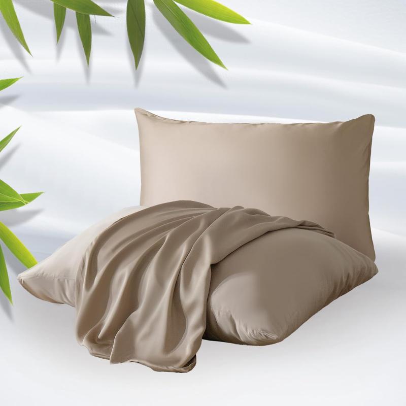ZonLi ZMagic Cooling Pillow Cases King Size Set of 2 Viscose Derived from BambooSilky Soft Breathable Cold Pillow Covers Cooling Pillowcases for Hair and Skin 20x36 Inches03  Rustic Brown