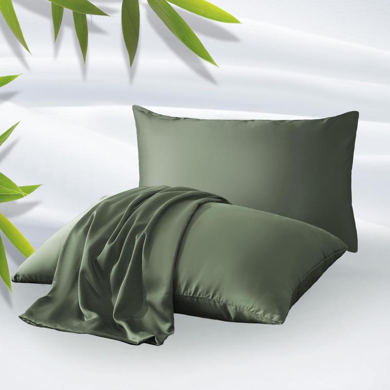 ZonLi ZMagic Cooling Pillow Cases King Size Set of 2 Viscose Derived from BambooSilky Soft Breathable Cold Pillow Covers Cooling Pillowcases for Hair and Skin 20x36 Inches04  Aurora Green