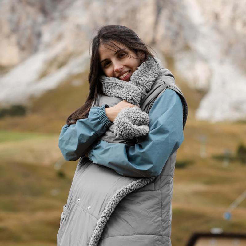 ZonLi ZStyle Battery Operated Heated Blanket Wearable Portable Heated Blanket Cordless with 10000mAH Battery Best for Office Outdoor Camping Heated Jacket 3 Heating Levels 74V Tailored CamelOriginal Grey