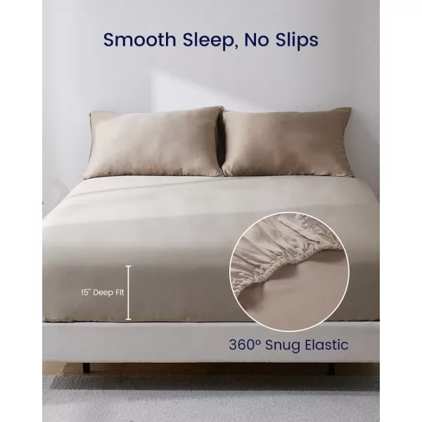 ZonLi 100 Rayon Derived from Bamboo Cooling Fitted Sheet King Size for Hot Sleeper 76quotx80quot Blue AshesRustic Brown
