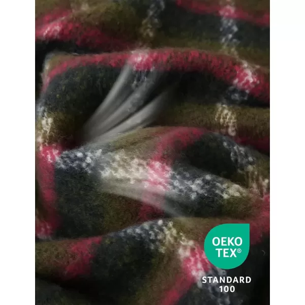 ZonLi Brown Throw Blanket 50quot x 60quot Fall Decorative Classic Blankets with Tassel for Couch Bed Sofa Chair Outdoor Cozy Warm Lightweight Blankets BrownChristmas Green