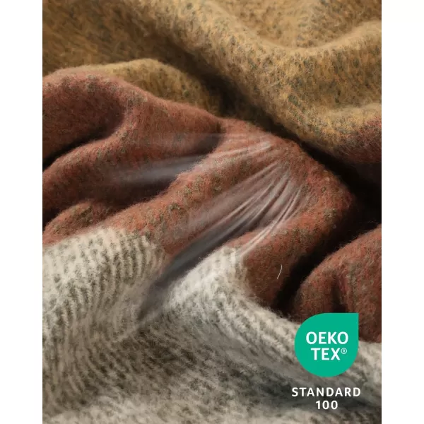 ZonLi Brown Throw Blanket 50quot x 60quot Fall Decorative Classic Blankets with Tassel for Couch Bed Sofa Chair Outdoor Cozy Warm Lightweight Blankets BrownBrown Yellow