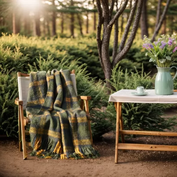 ZonLi Brown Throw Blanket 50quot x 60quot Fall Decorative Classic Blankets with Tassel for Couch Bed Sofa Chair Outdoor Cozy Warm Lightweight Blankets BrownGreen Plaid