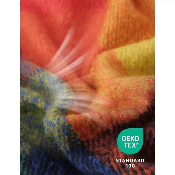 ZonLi Brown Throw Blanket 50quot x 60quot Fall Decorative Classic Blankets with Tassel for Couch Bed Sofa Chair Outdoor Cozy Warm Lightweight Blankets BrownChristmas Colorful