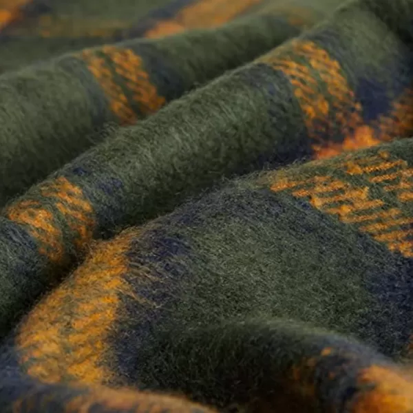 ZonLi Brown Throw Blanket 50quot x 60quot Fall Decorative Classic Blankets with Tassel for Couch Bed Sofa Chair Outdoor Cozy Warm Lightweight Blankets BrownGreen Plaid
