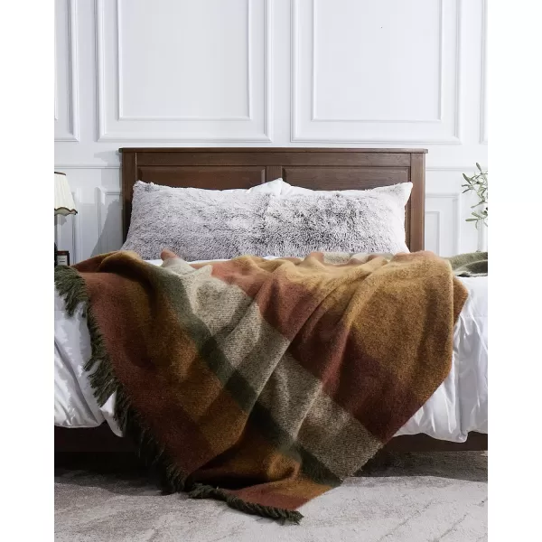 ZonLi Brown Throw Blanket 50quot x 60quot Fall Decorative Classic Blankets with Tassel for Couch Bed Sofa Chair Outdoor Cozy Warm Lightweight Blankets BrownBrown Yellow