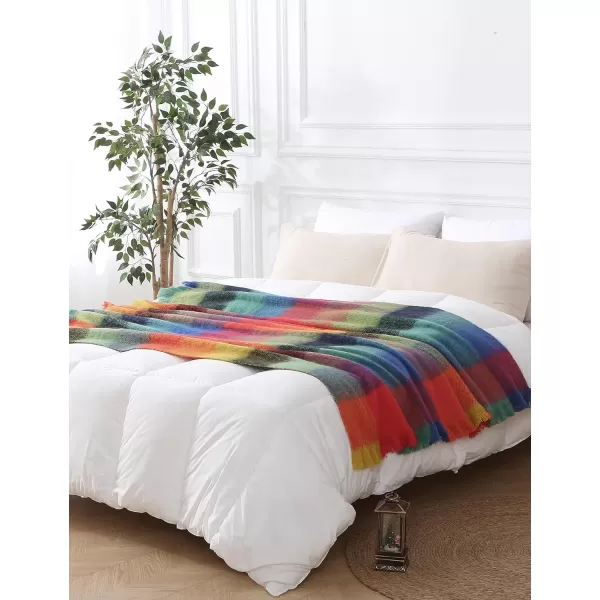 ZonLi Brown Throw Blanket 50quot x 60quot Fall Decorative Classic Blankets with Tassel for Couch Bed Sofa Chair Outdoor Cozy Warm Lightweight Blankets BrownChristmas Colorful