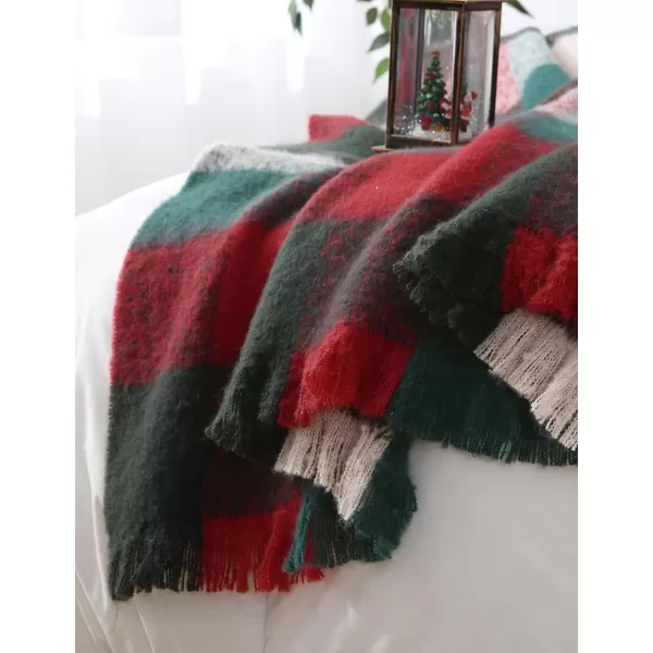 ZonLi Brown Throw Blanket 50quot x 60quot Fall Decorative Classic Blankets with Tassel for Couch Bed Sofa Chair Outdoor Cozy Warm Lightweight Blankets BrownChristmas Red