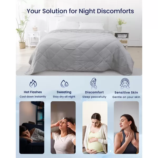 ZonLi Cooling Blanket Twin Size Cooling Blanket with Breathable Fabric Perfect for Hot Sleepers and Night Sweats Ideal for Summer ampamp Warm Climate Light Grey 60quotx80quot