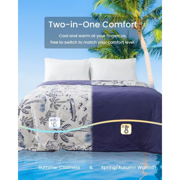 ZonLi Cooling Blanket for Hot Sleepers ampamp Night Sweats  Lightweight King Size Cooling Blanket  QMax ampgt04  Stay Cool All NightBeachside Village 90quotx108quotBeachside Village