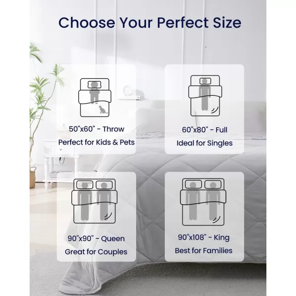 ZonLi Cooling Blanket for Hot Sleepers ampamp Night Sweats  Lightweight King Size Cooling Blanket  QMax ampgt04  Stay Cool All NightBeachside Village 90quotx108quotGrey Checkered