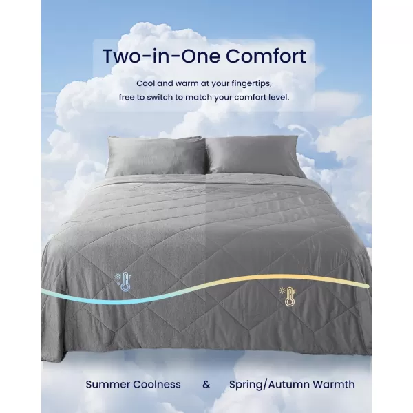 ZonLi Cooling Blanket for Hot Sleepers ampamp Night Sweats  Lightweight King Size Cooling Blanket  QMax ampgt04  Stay Cool All NightBeachside Village 90quotx108quotMixed Grey