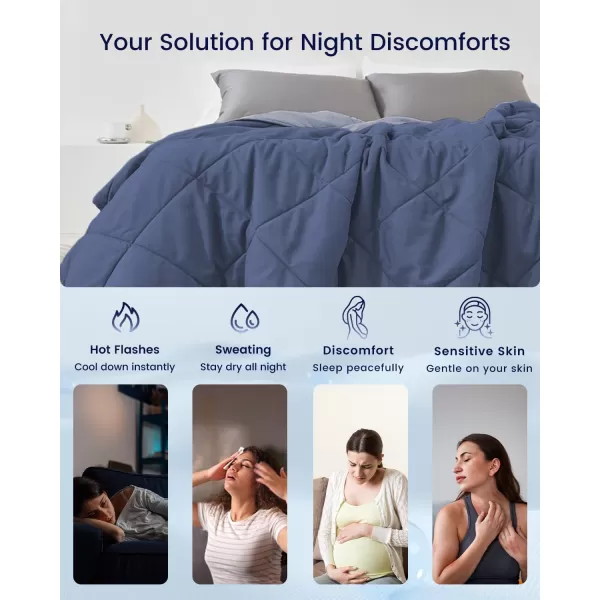 ZonLi Cooling Blanket for Hot Sleepers ampamp Night Sweats  Lightweight King Size Cooling Blanket  QMax ampgt04  Stay Cool All NightBeachside Village 90quotx108quotMixed Blue
