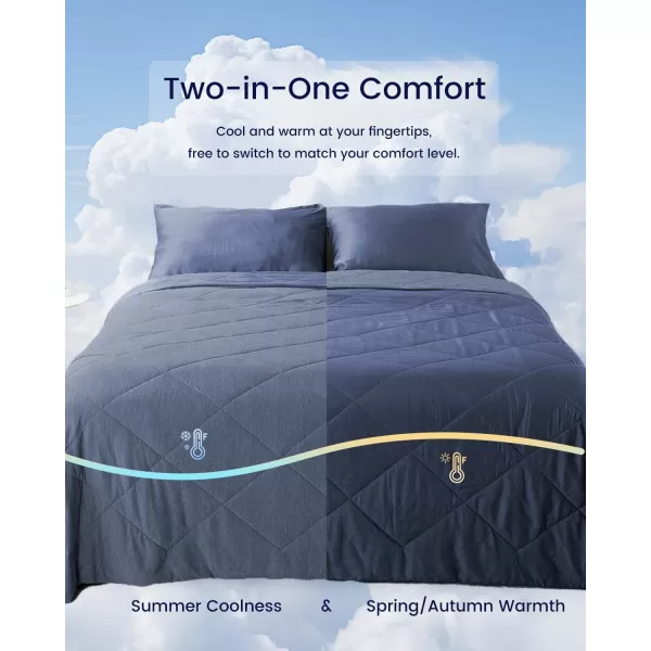 ZonLi Cooling Blanket for Hot Sleepers ampamp Night Sweats  Lightweight King Size Cooling Blanket  QMax ampgt04  Stay Cool All NightBeachside Village 90quotx108quotMixed Blue