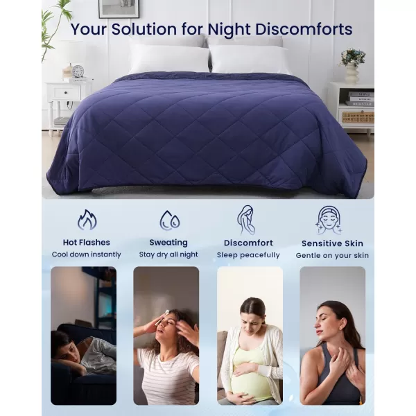 ZonLi Cooling Blanket for Hot Sleepers ampamp Night Sweats  Lightweight King Size Cooling Blanket  QMax ampgt04  Stay Cool All NightBeachside Village 90quotx108quotDark Purple