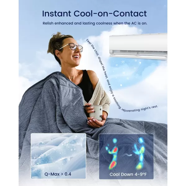 ZonLi Cooling Blanket for Hot Sleepers ampamp Night Sweats  Lightweight King Size Cooling Blanket  QMax ampgt04  Stay Cool All NightBeachside Village 90quotx108quotMixed Blue