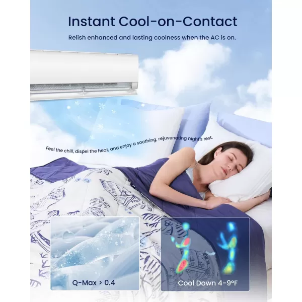 ZonLi Cooling Blanket for Hot Sleepers ampamp Night Sweats  Lightweight King Size Cooling Blanket  QMax ampgt04  Stay Cool All NightBeachside Village 90quotx108quotBeachside Village