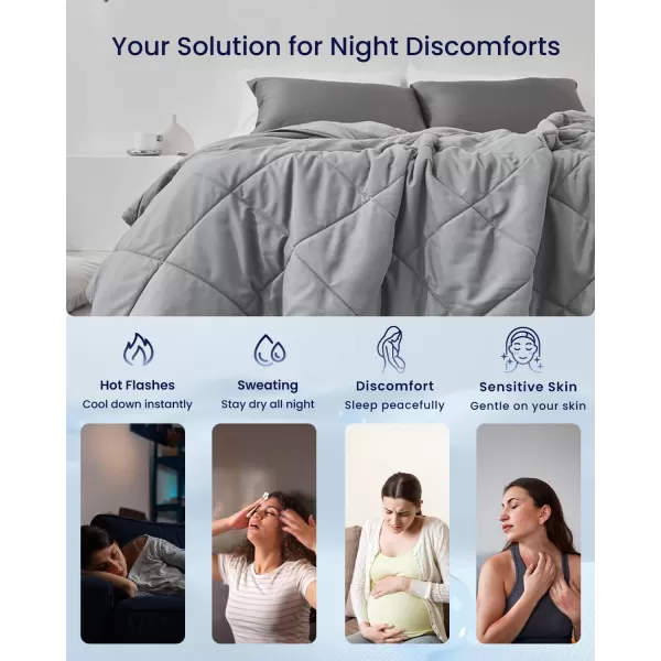 ZonLi Cooling Blanket for Hot Sleepers ampamp Night Sweats  Lightweight King Size Cooling Blanket  QMax ampgt04  Stay Cool All NightBeachside Village 90quotx108quotMixed Grey