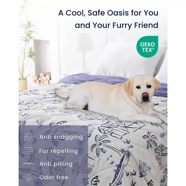 ZonLi Cooling Blanket for Hot Sleepers ampamp Night Sweats  Lightweight King Size Cooling Blanket  QMax ampgt04  Stay Cool All NightBeachside Village 90quotx108quotBeachside Village