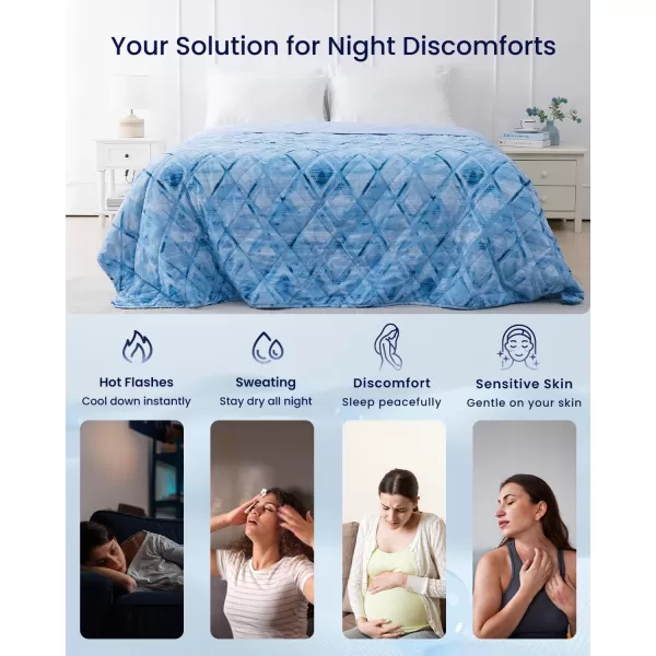 ZonLi Cooling Blanket for Hot Sleepers ampamp Night Sweats  Lightweight King Size Cooling Blanket  QMax ampgt04  Stay Cool All NightBeachside Village 90quotx108quotRhombus Lattice