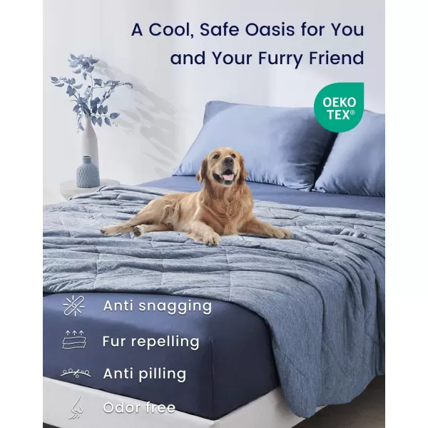 ZonLi Cooling Blanket for Hot Sleepers ampamp Night Sweats  Lightweight King Size Cooling Blanket  QMax ampgt04  Stay Cool All NightBeachside Village 90quotx108quotMixed Blue