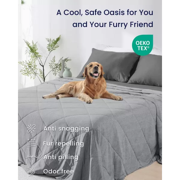 ZonLi Cooling Blanket for Hot Sleepers ampamp Night Sweats  Lightweight King Size Cooling Blanket  QMax ampgt04  Stay Cool All NightBeachside Village 90quotx108quotMixed Grey