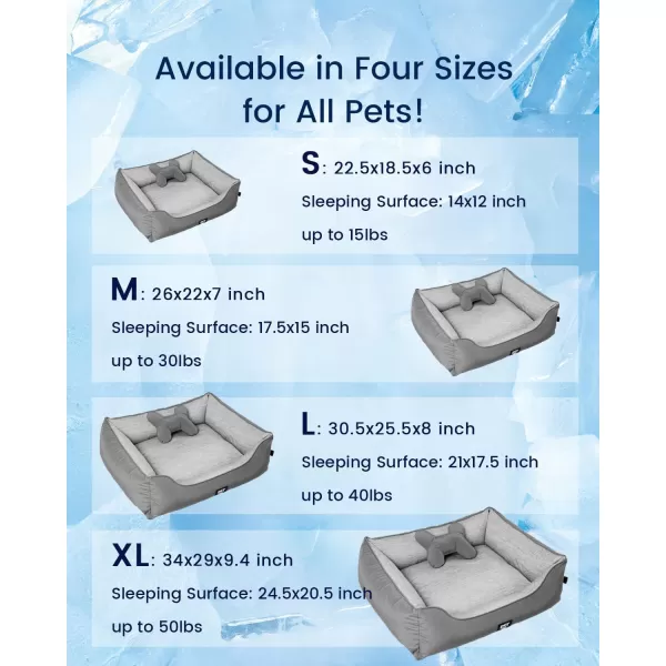 ZonLi Dog Cooling Mat 36quot x 23quotMedium Cooling Pad Reversible Cool ampamp Warm Pet Cool Mats for Dog and Cat use in Crate Kennel Bed Sofa Machine Washable Durable NonGel Glacial GreyGrey