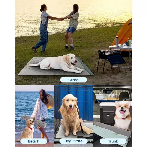 ZonLi Dog Cooling Mat 36quot x 23quotMedium Cooling Pad Reversible Cool ampamp Warm Pet Cool Mats for Dog and Cat use in Crate Kennel Bed Sofa Machine Washable Durable NonGel Glacial GreySage Green