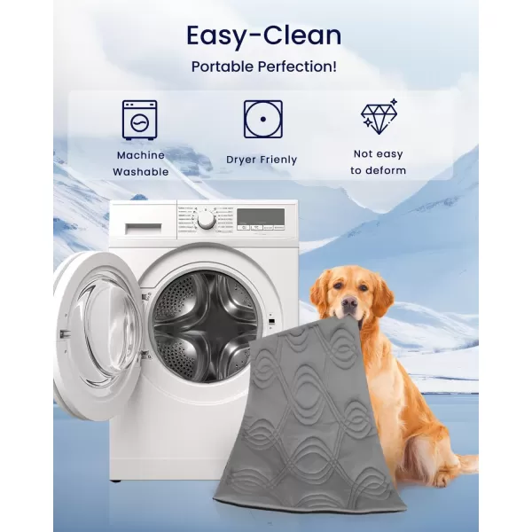 ZonLi Dog Cooling Mat 36quot x 23quotMedium Cooling Pad Reversible Cool ampamp Warm Pet Cool Mats for Dog and Cat use in Crate Kennel Bed Sofa Machine Washable Durable NonGel Glacial GreyPolar Grey