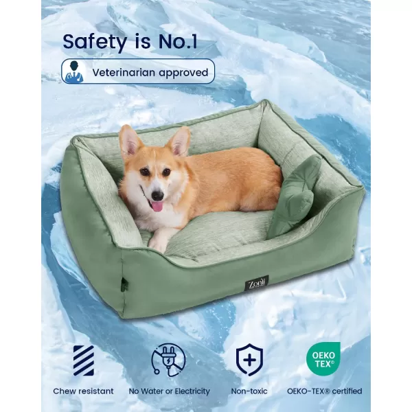 ZonLi Dog Cooling Mat 59quot x 40quotExtra Large Cooling Pad Reversible Cool ampamp Warm Pet Cool Mats for Dog and Cat use in Crate Kennel Bed Sofa Machine Washable NonGel Glacial GreyGreen