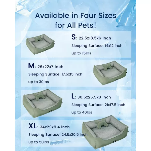 ZonLi Dog Cooling Mat 59quot x 40quotExtra Large Cooling Pad Reversible Cool ampamp Warm Pet Cool Mats for Dog and Cat use in Crate Kennel Bed Sofa Machine Washable NonGel Glacial GreyGreen