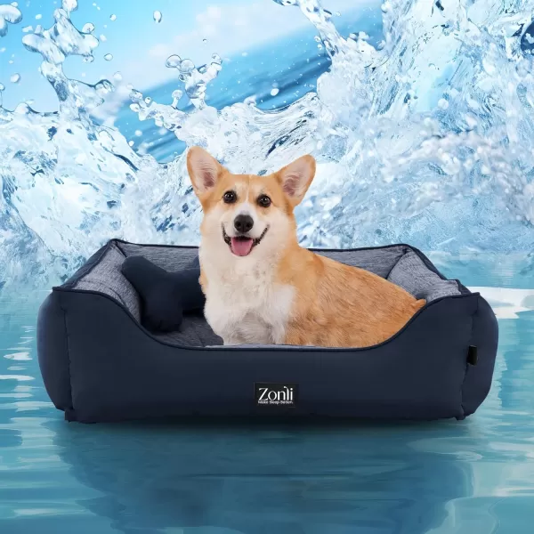 ZonLi Dog Cooling Mat 59quot x 40quotExtra Large Cooling Pad Reversible Cool ampamp Warm Pet Cool Mats for Dog and Cat use in Crate Kennel Bed Sofa Machine Washable NonGel Glacial GreyNavy Blue