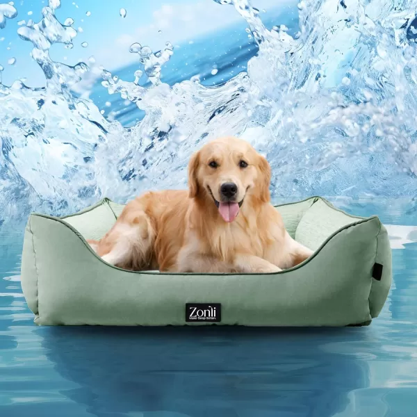 ZonLi Dog Cooling Mat 59quot x 40quotExtra Large Cooling Pad Reversible Cool ampamp Warm Pet Cool Mats for Dog and Cat use in Crate Kennel Bed Sofa Machine Washable NonGel Glacial GreyGreen