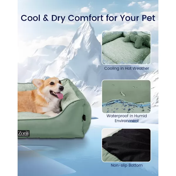 ZonLi Dog Cooling Mat 59quot x 40quotExtra Large Cooling Pad Reversible Cool ampamp Warm Pet Cool Mats for Dog and Cat use in Crate Kennel Bed Sofa Machine Washable NonGel Glacial GreyGreen