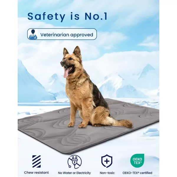 ZonLi Dog Cooling Mat 59quot x 40quotExtra Large Cooling Pad Reversible Cool ampamp Warm Pet Cool Mats for Dog and Cat use in Crate Kennel Bed Sofa Machine Washable NonGel Glacial GreyPolar Grey