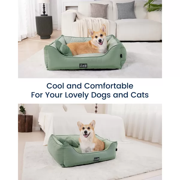 ZonLi Dog Cooling Mat 59quot x 40quotExtra Large Cooling Pad Reversible Cool ampamp Warm Pet Cool Mats for Dog and Cat use in Crate Kennel Bed Sofa Machine Washable NonGel Glacial GreyGreen
