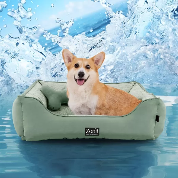 ZonLi Dog Cooling Mat 59quot x 40quotExtra Large Cooling Pad Reversible Cool ampamp Warm Pet Cool Mats for Dog and Cat use in Crate Kennel Bed Sofa Machine Washable NonGel Glacial GreyGreen
