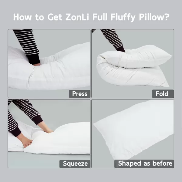 ZonLi Fluffy Body Pillow Full Body Pillows for Adults Long Pillow for Sleeping with Removable Cover and Adjustable Filling for Side Sleeper ampamp PregnancyLarge and Firm Pillow Machine WashableGreyGrey