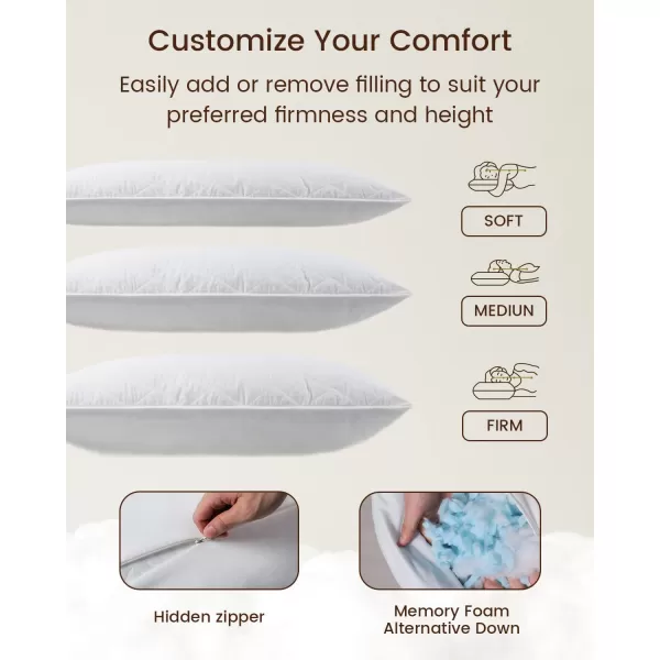 ZonLi Fluffy Body Pillow Full Body Pillows for Adults Long Pillow for Sleeping with Removable Cover and Adjustable Filling for Side Sleeper ampamp PregnancyLarge and Firm Pillow Machine WashableGreyLinen White
