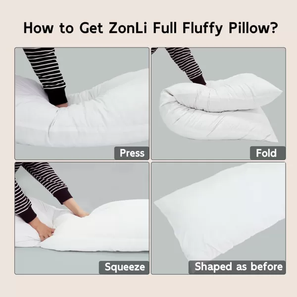 ZonLi Fluffy Body Pillow Full Body Pillows for Adults Long Pillow for Sleeping with Removable Cover and Adjustable Filling for Side Sleeper ampamp PregnancyLarge and Firm Pillow Machine WashableGreyPink