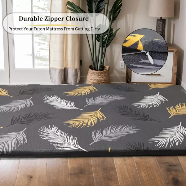 ZonLi Futon Mattress Cover Full Size for Traditional Japanese Floor Futon Mattress with ZipperTatami Floor Sleeping Mat CoverSuper Soft and Machine Washable 54x80 Tropic Leaves