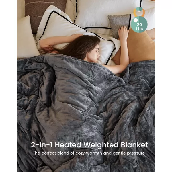 ZonLi Heated Weighted Blanket 15lbs 60x80 Queen Size Weighted Heated Blanket for Adults Fast Heating 10 Heating Levels ampamp 12H Auto ShutOff Soft Comfort Flannel Heavy Blanket with Glass Beads60x80 20lbs