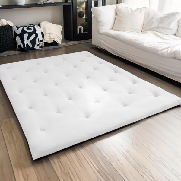 ZonLi Japanese Floor Futon Mattress Full Size 54quotx 80quot100 Cotton 25 Thicken Tatami MattressFoldable Sleeping PadPortable Dormitory Tatami MatRoll Up Floor Lounger Bed for Adult Light GreyWhite