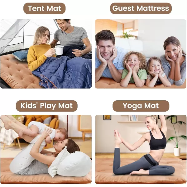 ZonLi Japanese Floor Futon Mattress Full Size 54quotx 80quot100 Cotton 25 Thicken Tatami MattressFoldable Sleeping PadPortable Dormitory Tatami MatRoll Up Floor Lounger Bed for Adult Light GreyBurro